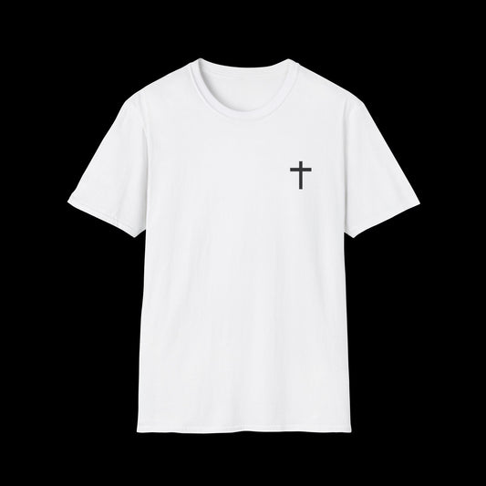 Cross And Bible Verse T-Shirt — Small Chest & Neck Cross Christian Tee