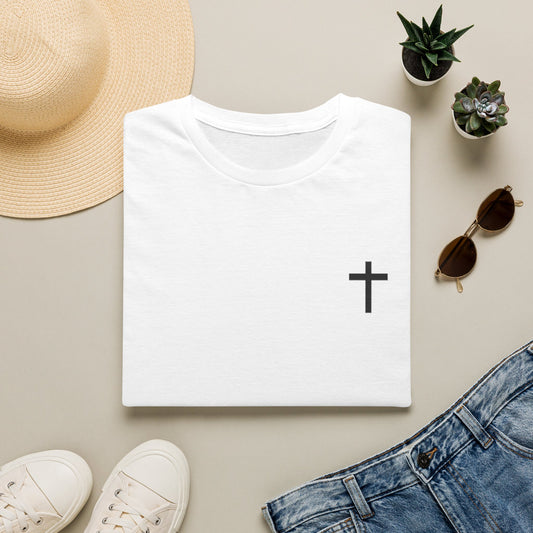 Cross And Bible Verse T-Shirt — Small Chest & Neck Cross Christian Tee