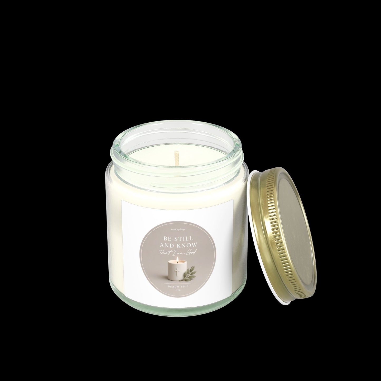 Christian Scented Candle — 'Be Still and Know' 4oz/9oz Soy Jar