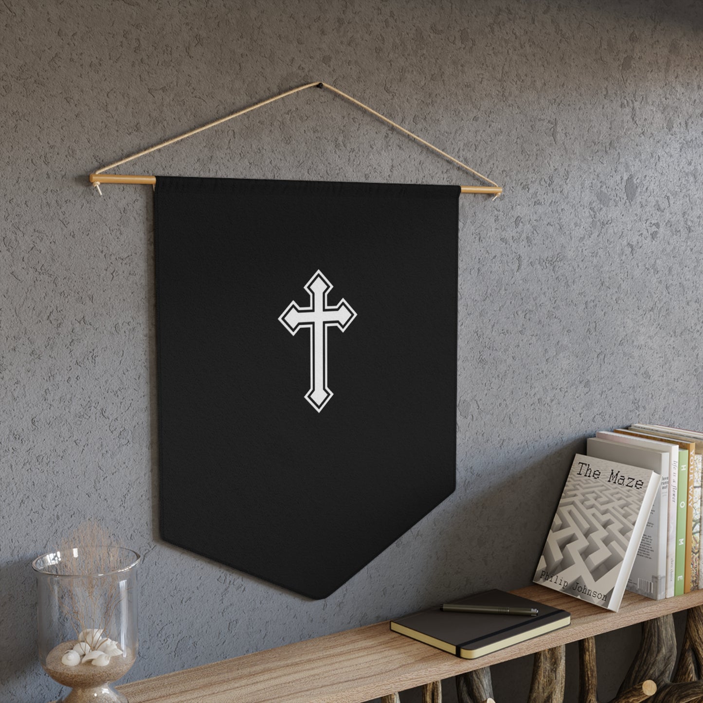 Cross Pennant Banner – Minimal Christian Wall Décor