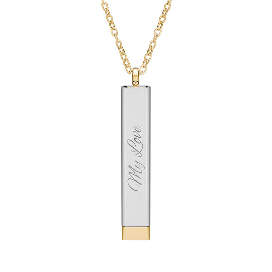 Hidden Love Message Sliding Bar Necklace — Engraved Secret Message Pendant