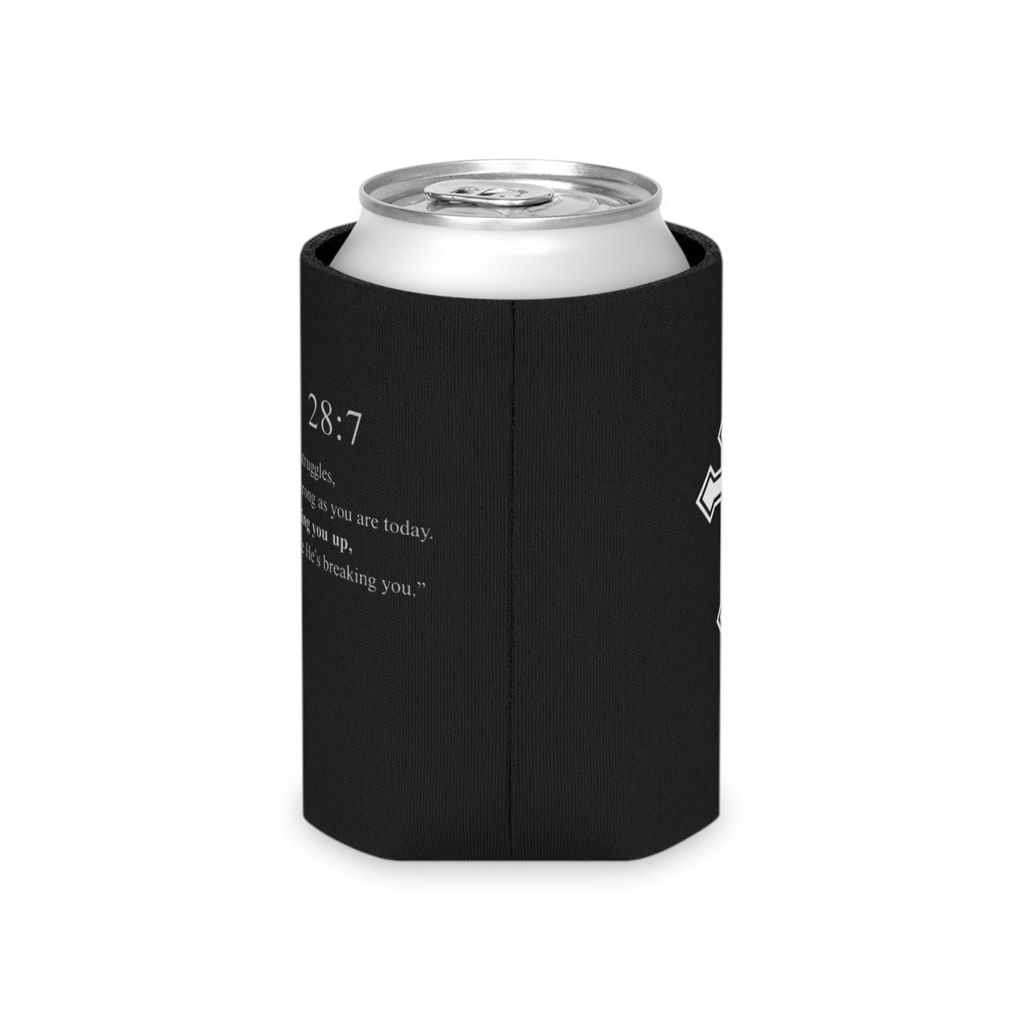 Psalm 28:7 Cross Can Cooler — Christian Faith Insulated Beverage Holder