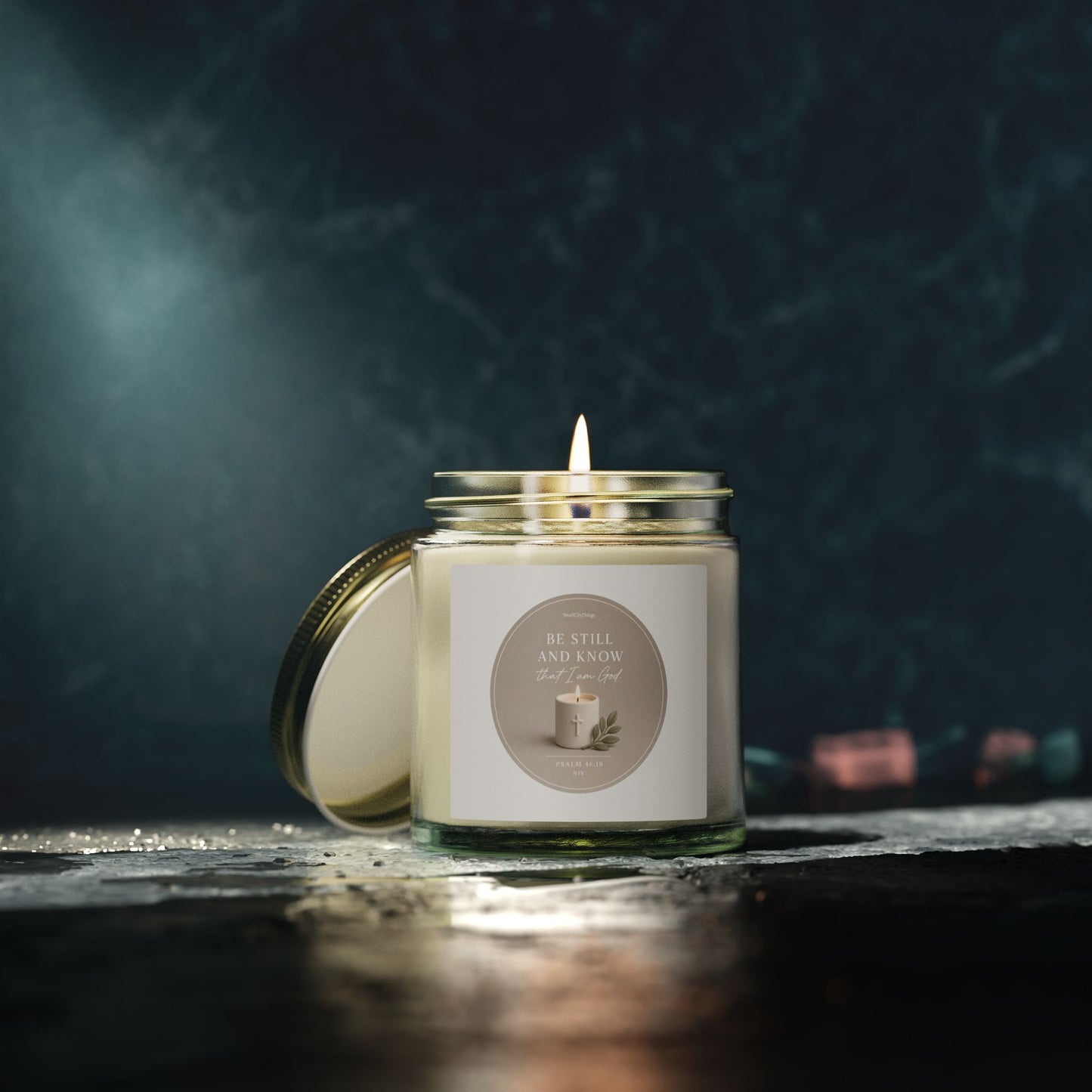 Christian Scented Candle — 'Be Still and Know' 4oz/9oz Soy Jar