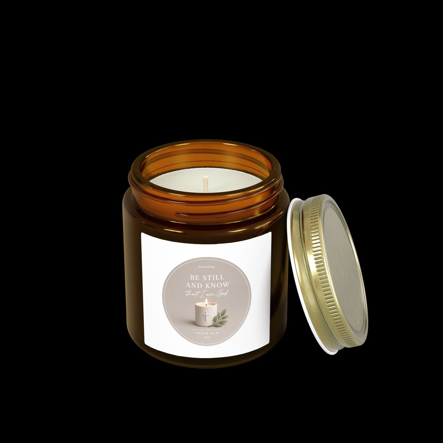 Christian Scented Candle — 'Be Still and Know' 4oz/9oz Soy Jar