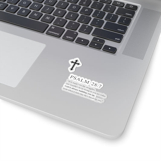 Psalm 28:7 Faith Sticker Set — Cross & Inspirational Scripture Kiss-Cut Stickers