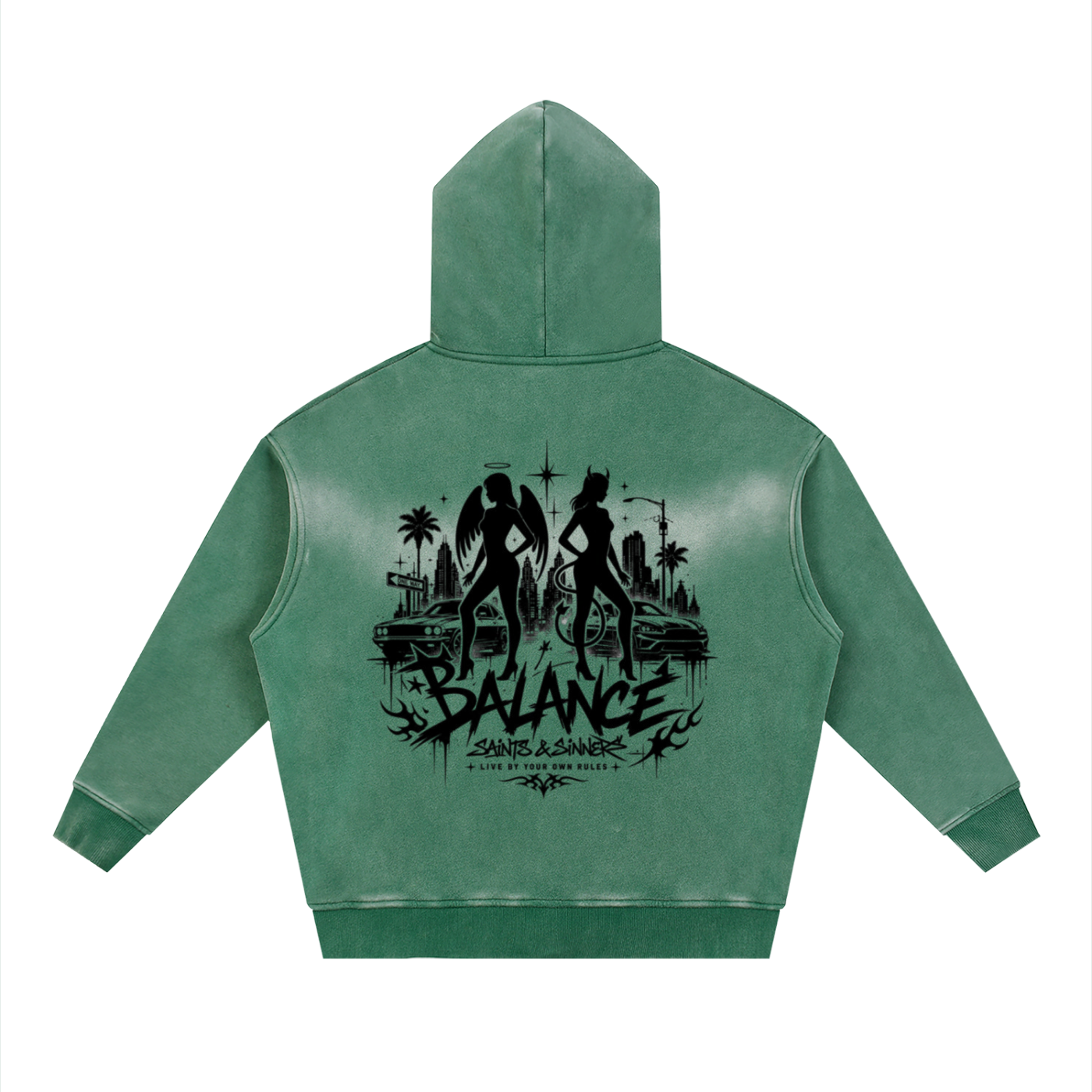 Sunfade Boxy Zip-Up Heavy Cotton Hoodie