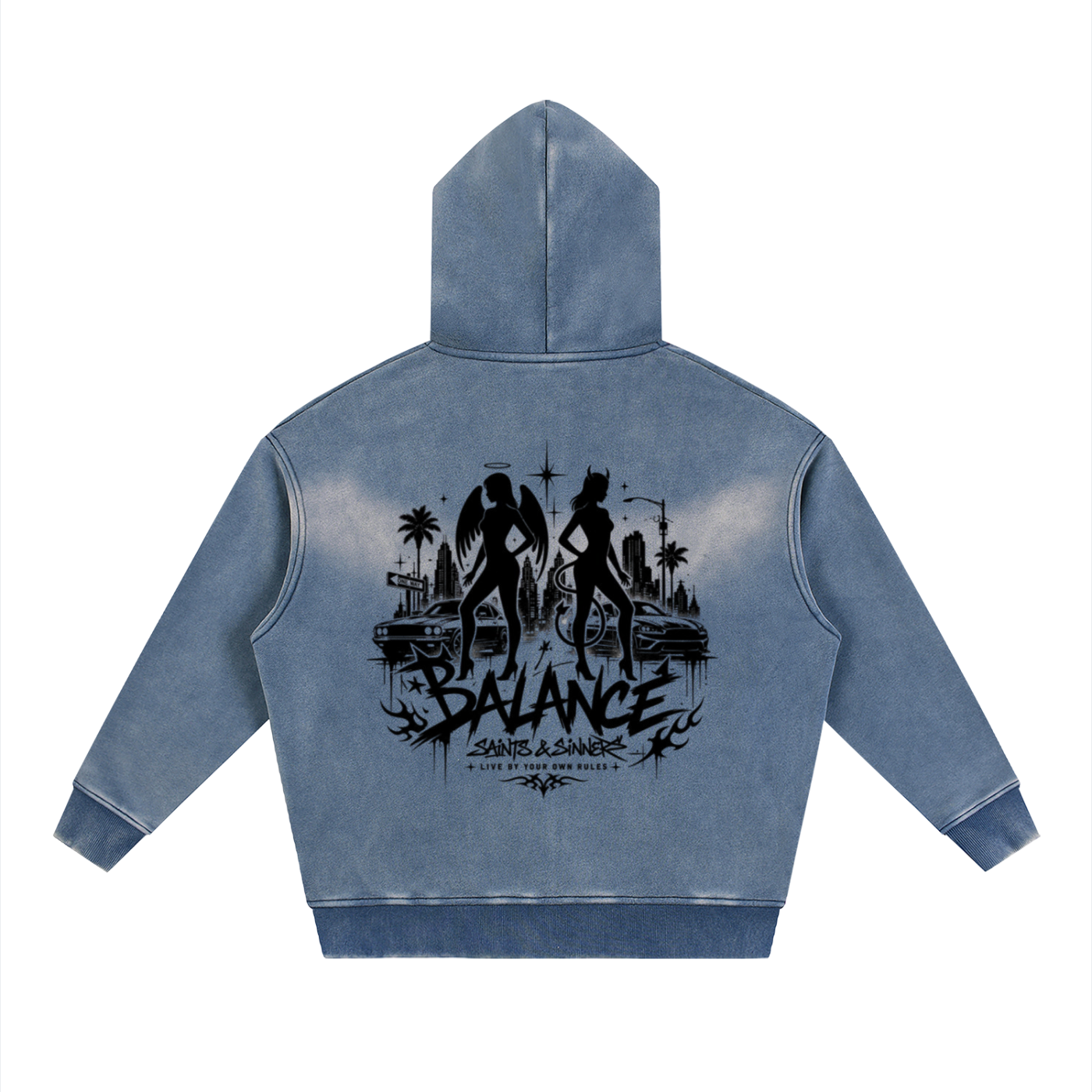 Sunfade Boxy Zip-Up Heavy Cotton Hoodie