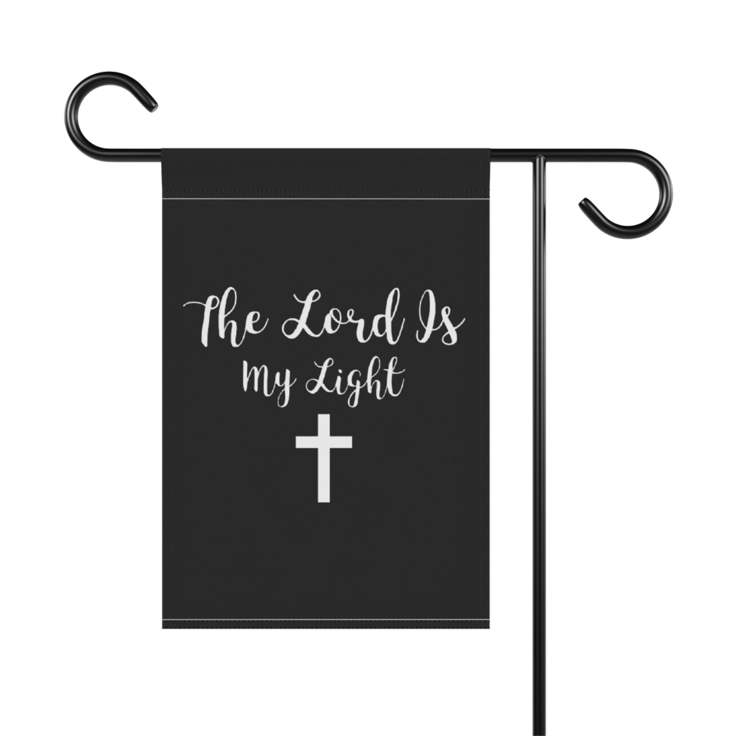 The Lord Is My Light Garden Flag – Christian Cross Outdoor Banner