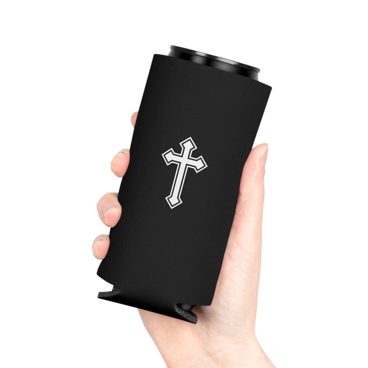 Psalm 28:7 Cross Can Cooler — Christian Faith Insulated Beverage Holder
